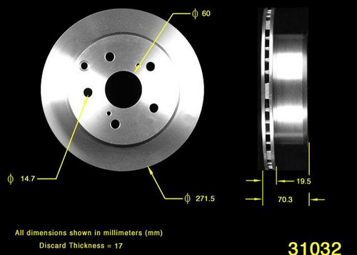 BENDIX PREMIUM DRUM AND ROTOR Disc Brake Rotor P/N:PRT1699