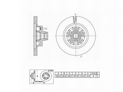 FVP Brake Drums & Rotors Disc Brake Rotor and Hub Assembly P/N:663179