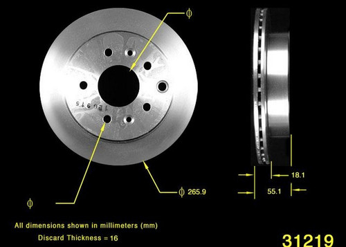 BENDIX PREMIUM DRUM AND ROTOR Disc Brake Rotor P/N:PRT1721