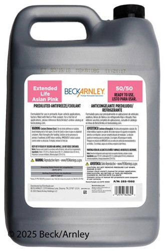 Beck/Arnley Engine Coolant / Antifreeze P/N:252-1502