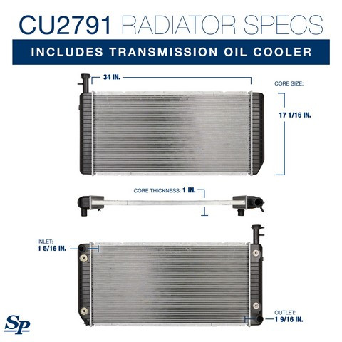 Spectra Premium Radiator P/N:CU2791