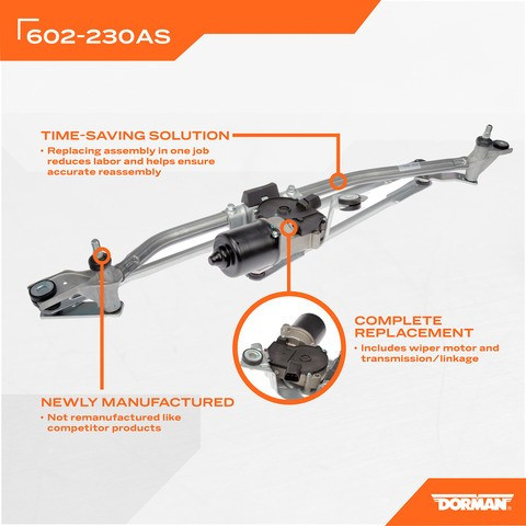 Dorman - OE Solutions Windshield Wiper Motor and Linkage Assembly P/N:602-230AS