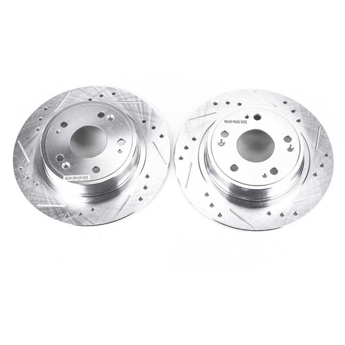 Disc Brake Rotor Set-Rear Drilled, Slotted and Zinc Plated Brake Rotor Pair