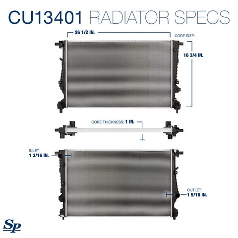 Spectra Premium Radiator P/N:CU13401