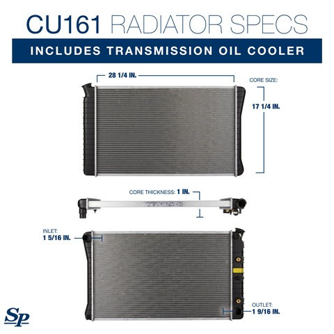 Spectra Premium Radiator P/N:CU161