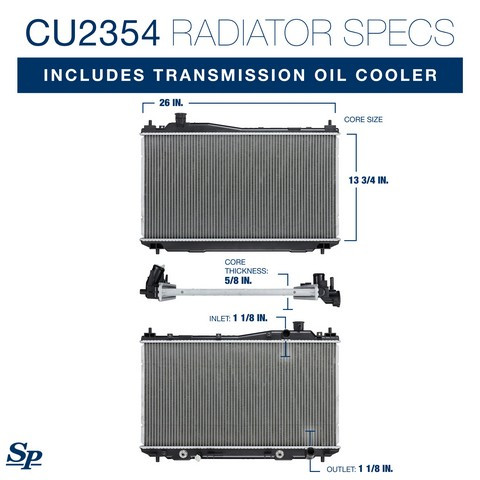 Spectra Premium Radiator P/N:CU2354