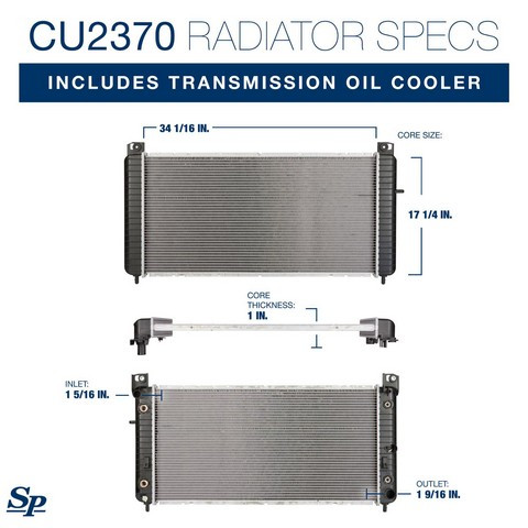 Spectra Premium Radiator P/N:CU2370