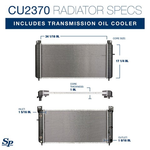 Spectra Premium Radiator P/N:CU2370