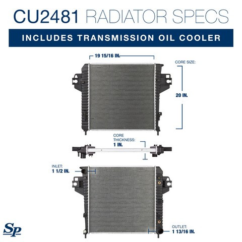 Spectra Premium Radiator P/N:CU2481