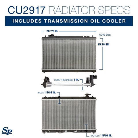 Spectra Premium Radiator P/N:CU2917