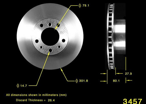 BENDIX PREMIUM DRUM AND ROTOR Disc Brake Rotor P/N:PRT1632