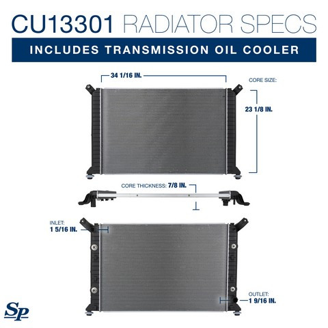 Spectra Premium Radiator P/N:CU13301