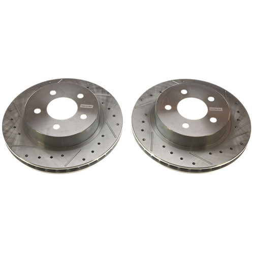 Disc Brake Rotor Set-Rear Drilled, Slotted and Zinc Plated Brake Rotor Pair