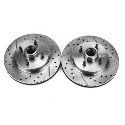 Disc Brake Rotor Set-Front Drilled and Slotted Brake Rotor Pair fits Mustang