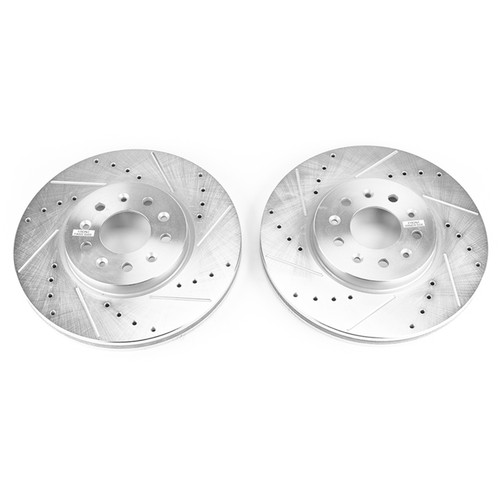 Disc Brake Rotor Set-Front Drilled, Slotted and Zinc Plated Brake Rotor Pair