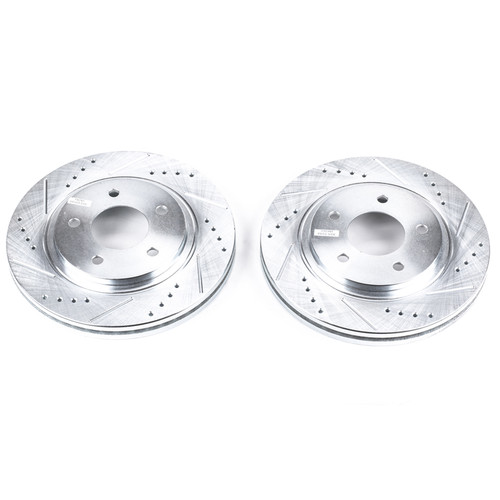 Disc Brake Rotor Set-Front Drilled, Slotted and Zinc Plated Brake Rotor Pair