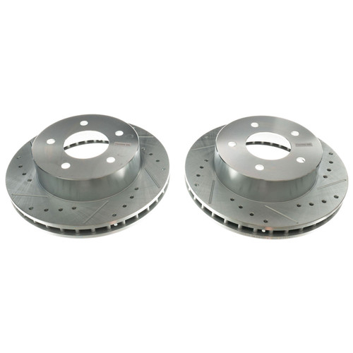 Disc Brake Rotor Set-Front Drilled, Slotted and Zinc Plated Brake Rotor Pair