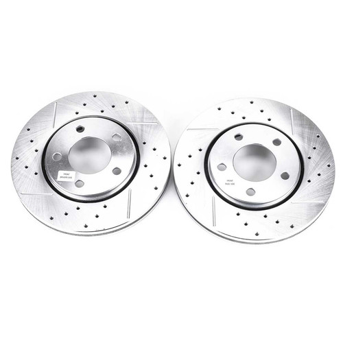 Disc Brake Rotor Set-Front Drilled, Slotted and Zinc Plated Brake Rotor Pair