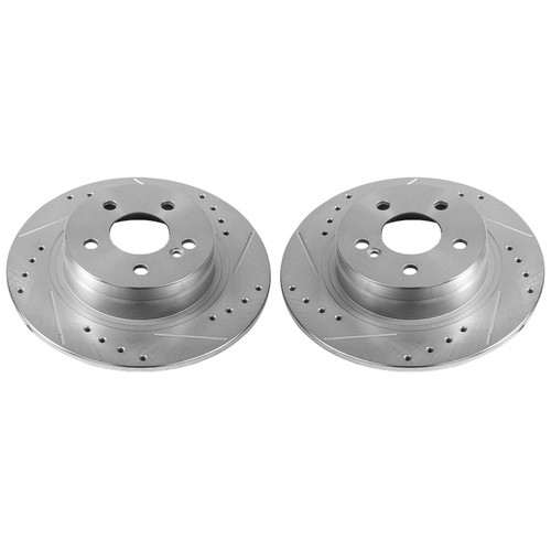 Disc Brake Rotor Set-Rear Drilled, Slotted and Zinc Plated Brake Rotor Pair