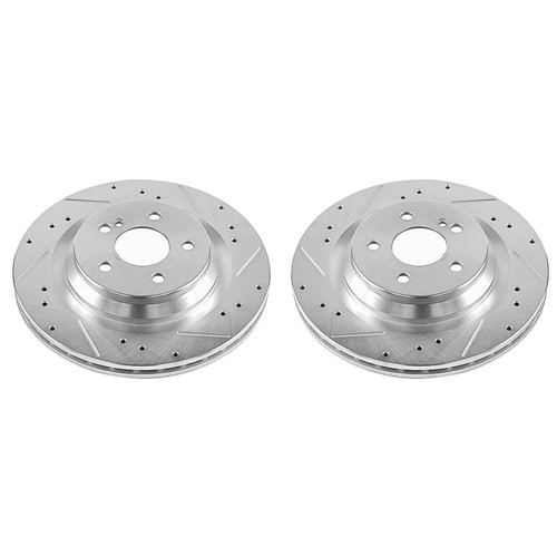 Disc Brake Rotor Set-Rear Drilled, Slotted and Zinc Plated Brake Rotor Pair