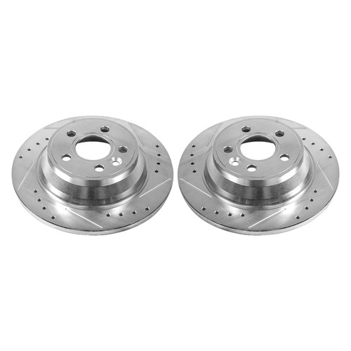 Disc Brake Rotor Set-Rear Drilled, Slotted and Zinc Plated Brake Rotor Pair