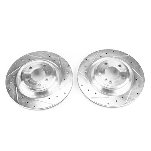 Disc Brake Rotor Set-Rear Drilled, Slotted and Zinc Plated Brake Rotor Pair