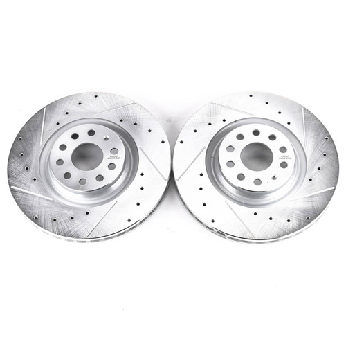Disc Brake Rotor Set-Front Drilled, Slotted and Zinc Plated Brake Rotor Pair