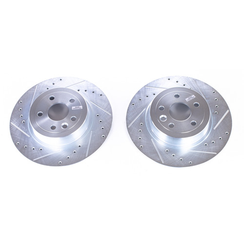 Disc Brake Rotor Set-Rear Drilled, Slotted and Zinc Plated Brake Rotor Pair