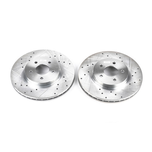 Disc Brake Rotor Set-Front Drilled, Slotted and Zinc Plated Brake Rotor Pair