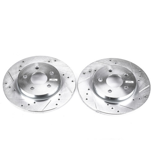 Disc Brake Rotor Set-Rear Drilled, Slotted and Zinc Plated Brake Rotor Pair