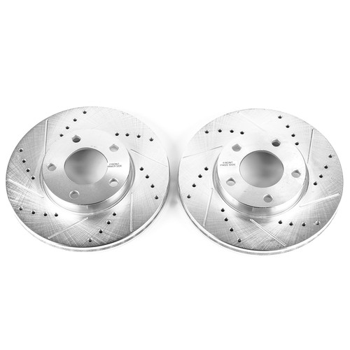 Disc Brake Rotor Set-Front Drilled, Slotted and Zinc Plated Brake Rotor Pair