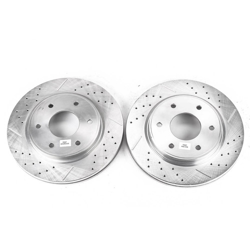 Disc Brake Rotor Set-Front Drilled, Slotted and Zinc Plated Brake Rotor Pair
