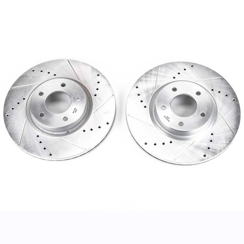 Disc Brake Rotor Set-Front Drilled, Slotted and Zinc Plated Brake Rotor Pair