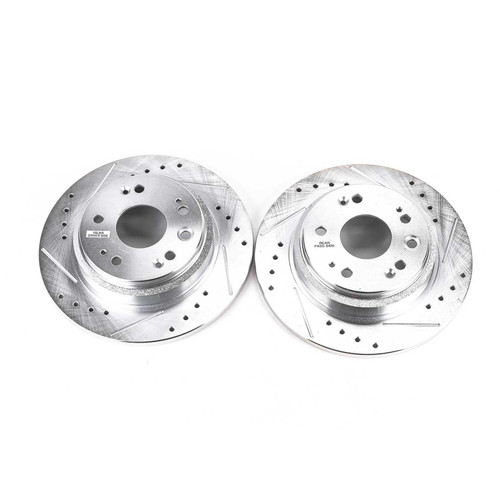 Disc Brake Rotor Set-Rear Drilled, Slotted and Zinc Plated Brake Rotor Pair