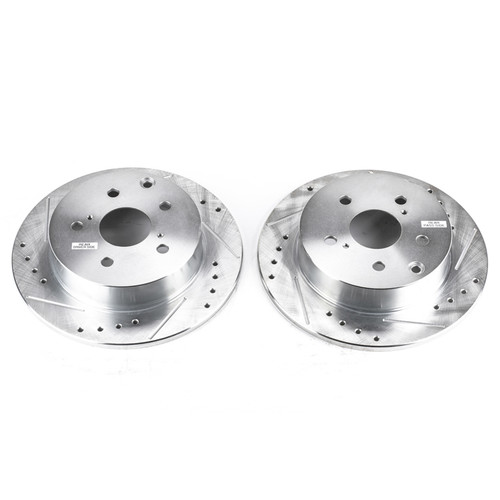 Disc Brake Rotor Set-Rear Drilled, Slotted and Zinc Plated Brake Rotor Pair