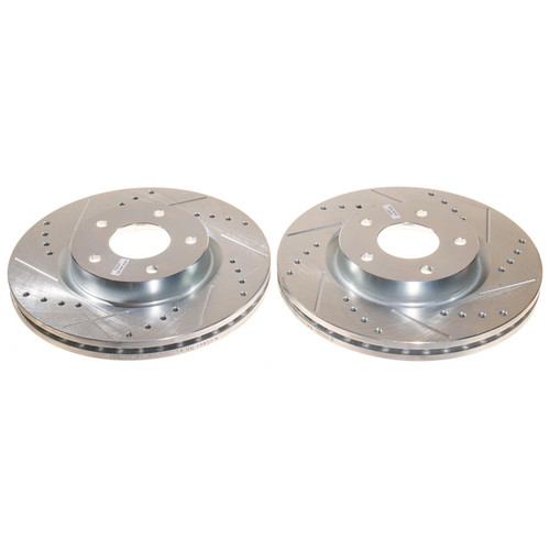 Disc Brake Rotor Set-Front Drilled, Slotted and Zinc Plated Brake Rotor Pair