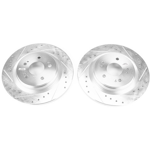 Disc Brake Rotor Set-Rear Drilled, Slotted and Zinc Plated Brake Rotor Pair
