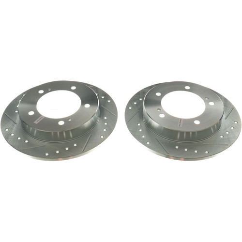 Disc Brake Rotor Set-Front Drilled, Slotted and Zinc Plated Brake Rotor Pair