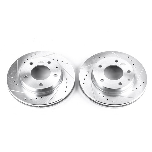 Disc Brake Rotor Set-Front Drilled, Slotted and Zinc Plated Brake Rotor Pair