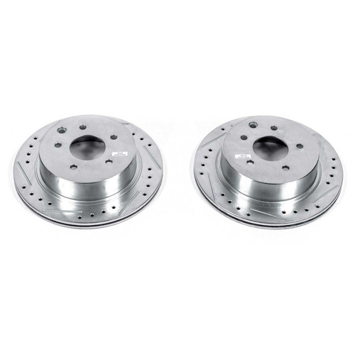 Disc Brake Rotor Set-Rear Drilled, Slotted and Zinc Plated Brake Rotor Pair