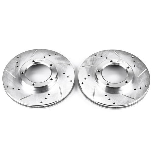 Disc Brake Rotor Set-Front Drilled, Slotted and Zinc Plated Brake Rotor Pair