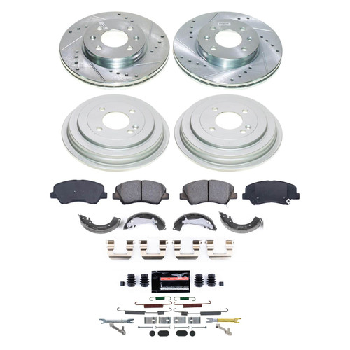Disc Brake Pad and Rotor / Drum Brake Shoe and Drum Kit fits 13-17 Accent