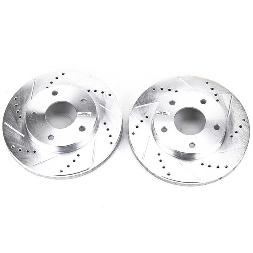 Disc Brake Rotor Set-Front Drilled, Slotted and Zinc Plated Brake Rotor Pair