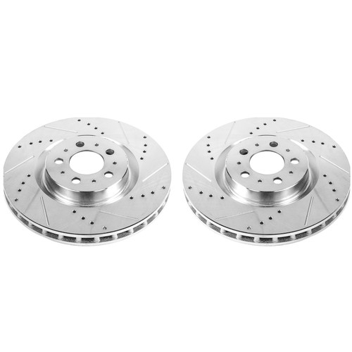 Disc Brake Rotor Set-Front Drilled, Slotted and Zinc Plated Brake Rotor Pair