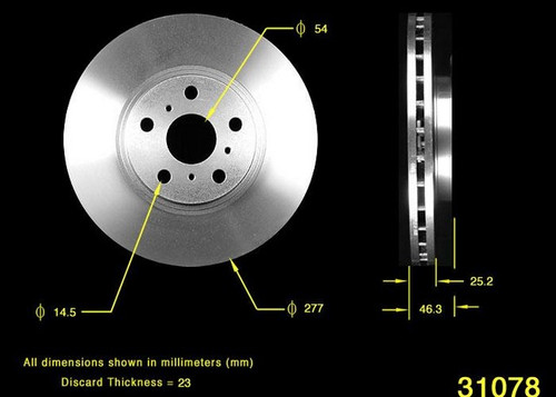 BENDIX PREMIUM DRUM AND ROTOR Disc Brake Rotor P/N:PRT1687