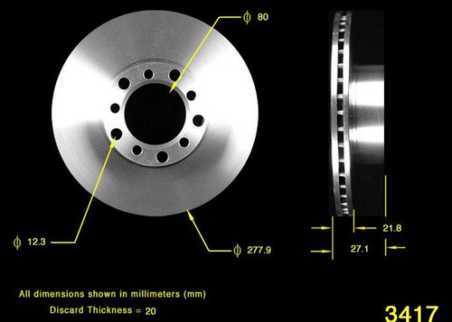 BENDIX PREMIUM DRUM AND ROTOR Disc Brake Rotor P/N:PRT1622