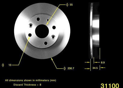 BENDIX PREMIUM DRUM AND ROTOR Disc Brake Rotor PRT1694