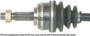 CARDONE New CV Axle Assembly P/N:66-6057