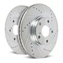 Disc Brake Rotor Set-Rear Drilled, Slotted and Zinc Plated Brake Rotor Pair