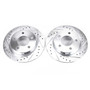 Disc Brake Rotor Set-Rear Drilled, Slotted and Zinc Plated Brake Rotor Pair